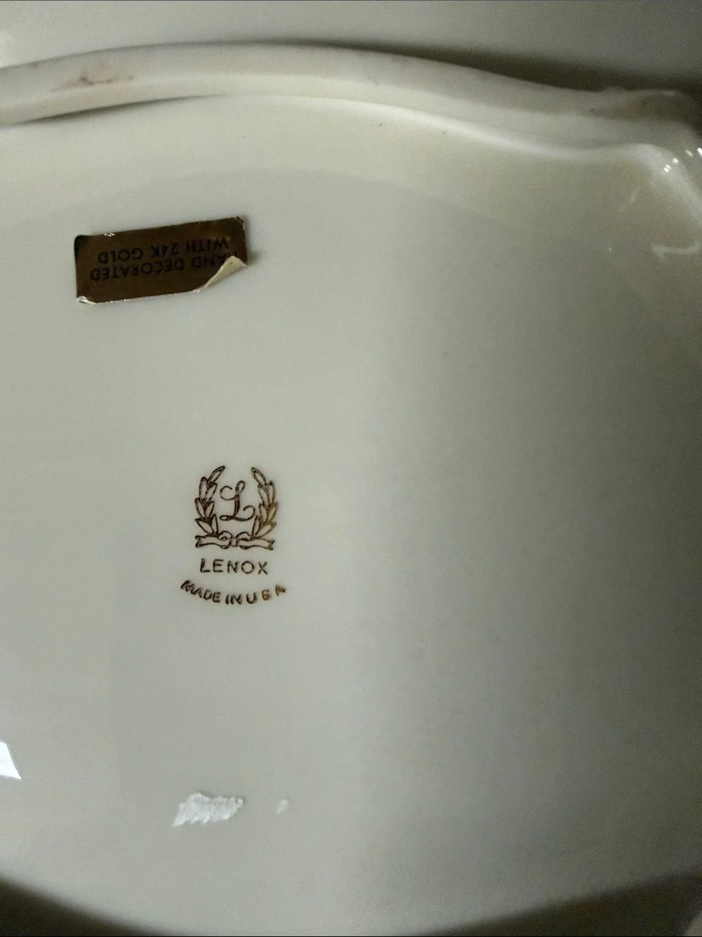 Lenox Valencia 24K Gold Trim Serving Platter With Handles